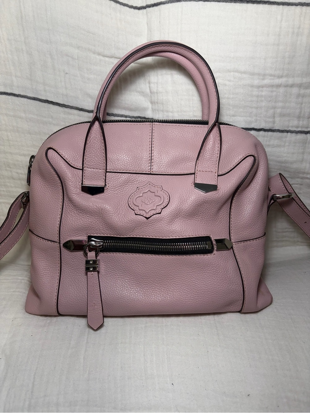 orYANY Pink Leather Satchel Bag